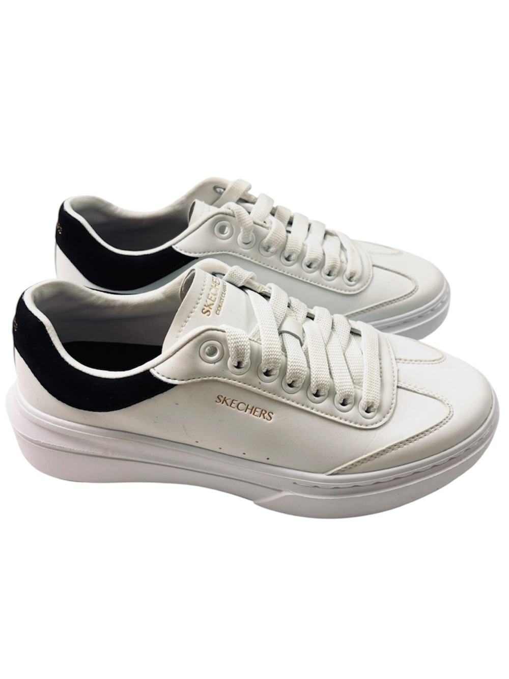 Skechers Cordova Classic Best Behavior White/Black Platform Sneakers (U.S. 8.5)